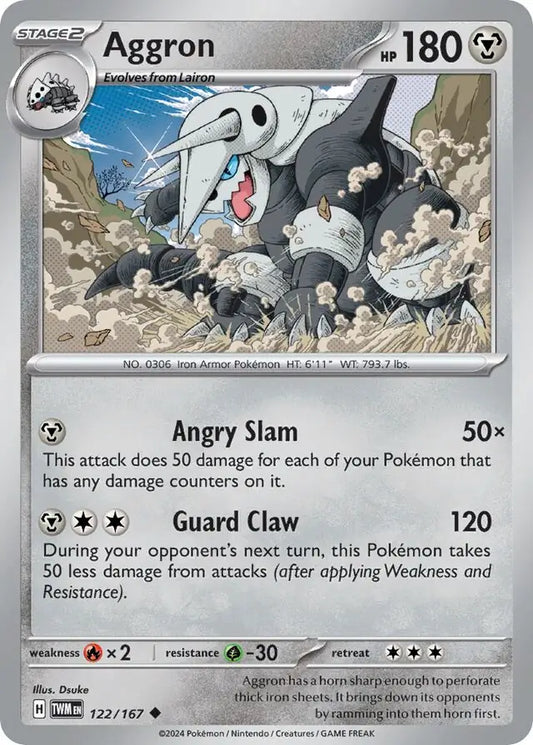 122/167 Aggron Twilight Masquerade Pokémon Card