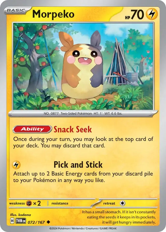 072/167 Morpeko Twilight Masquerade Pokémon Card