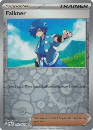 180/193 Falkner Reverse Holo Paldea Evolved Pokémon Card