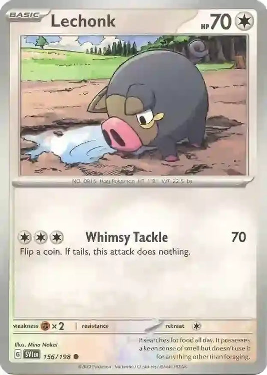 156/198 Lechonk Scarlet & Violet Base Set Pokémon Card