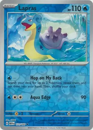 131/165 Lapras Reverse Holo 151 Pokémon Card