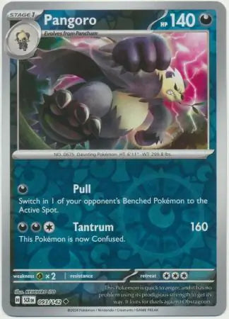 093/142 Pangoro Reverse Holo Stellar Crown Pokémon Card