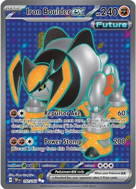 192/162 Iron Boulder ex Scarlet & Violet Temporal Forces Pokémon Card