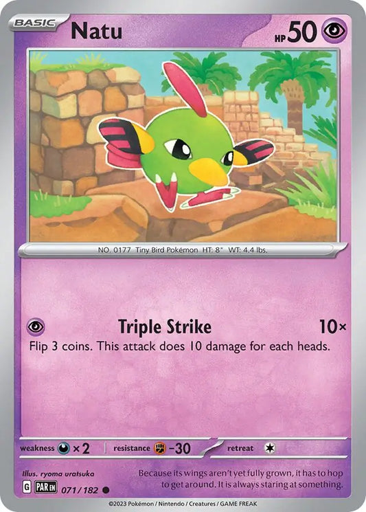 071/182 Natu Paradox Rift Pokémon Card
