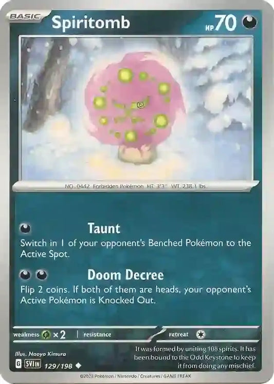 129/198 Spiritomb Scarlet & Violet Base Set Pokémon Card