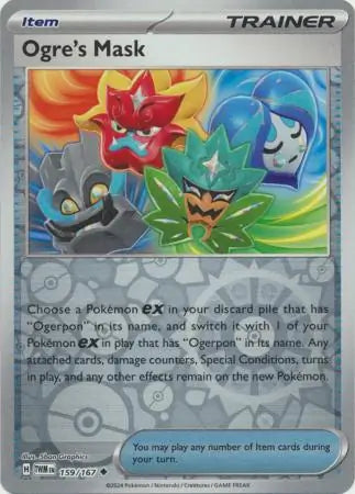 159/167 Ogre's Mask Reverse Holo Twilight Masquerade Pokémon Card