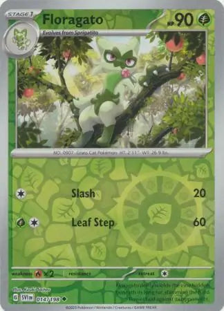 014/198 Floragato Reverse Holo Scarlet & Violet Base Set Pokémon Card