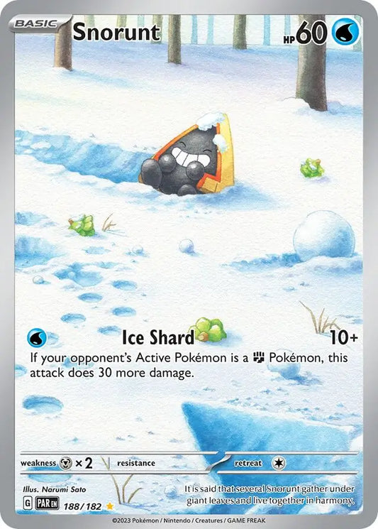 188/182 Snorunt Paradox Rift Pokémon Card