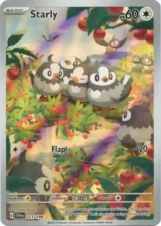 221/198 Starly Scarlet & Violet Base Set Pokémon Card