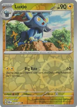 067/167 Luxio Reverse Holo Twilight Masquerade Pokémon Card