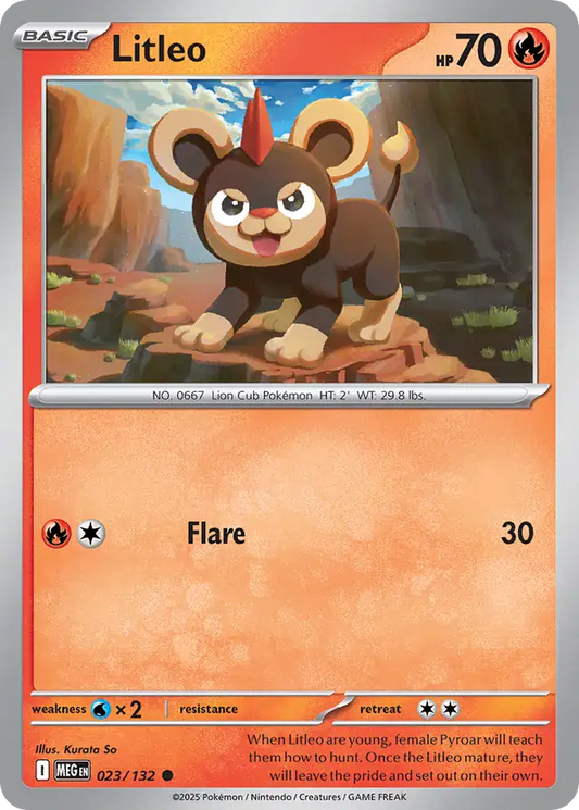 023/132 Litleo Mega Evolution Pokémon Card