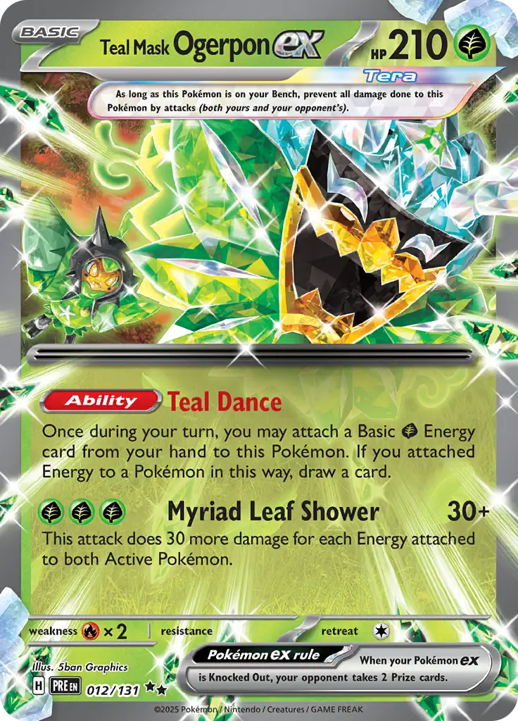 012/131 Teal Mask Ogerpon ex Prismatic Evolutions Pokémon Card