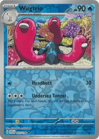 057/198 Wugtrio Reverse Holo Scarlet & Violet Base Set Pokémon Card