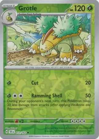 011/162 Grotle Reverse Holo Temporal Forces Pokémon Card