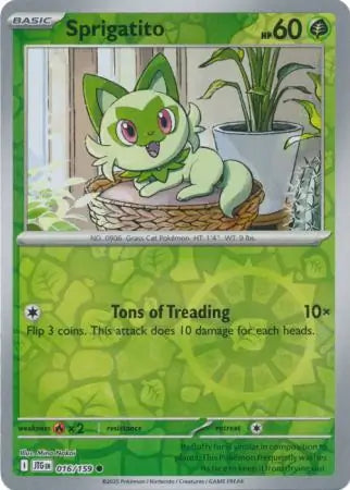 016/159 Sprigatito Reverse Holo Journey Together Pokémon Card