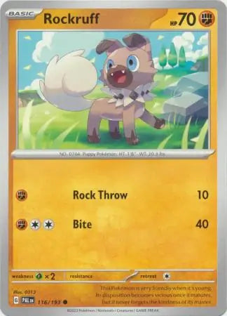 116/193 Rockruff Paldea Evolved Pokémon Card