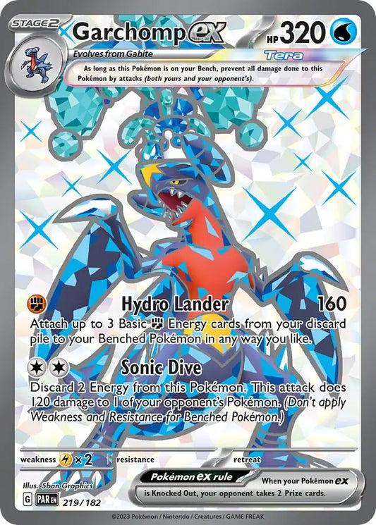 219/182 Garchomp ex Paradox Rift Pokémon Card