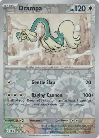 138/162 Drampa Reverse Holo Temporal Forces Pokémon Card