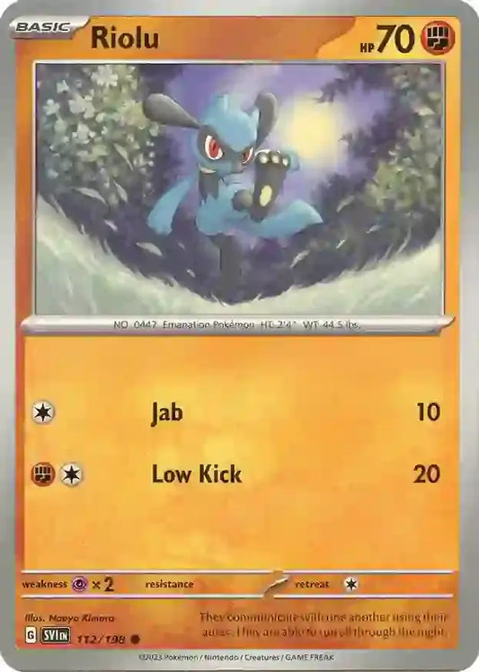 112/198 Riolu Scarlet & Violet Base Set Pokémon Card