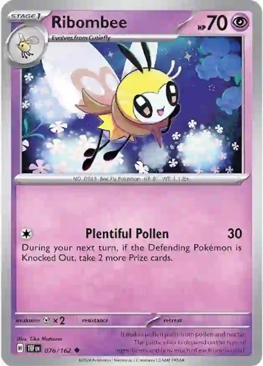 076/162 Ribombee Scarlet & Violet Temporal Forces Pokémon Card