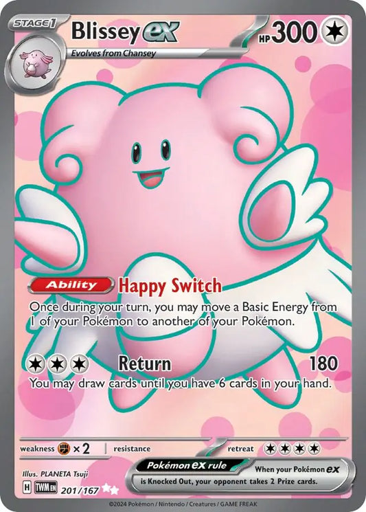 201/167 Blissey ex Twilight Masquerade Pokémon Card