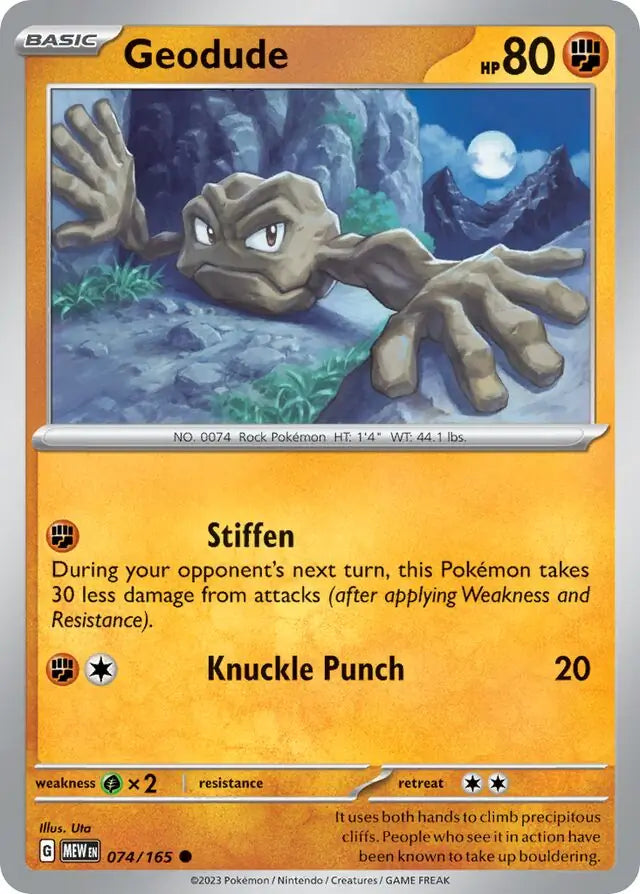 074/165 Geodude 151 Pokémon Card