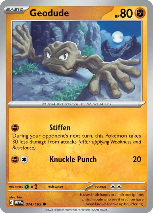 074/165 Geodude 151 Pokémon Card