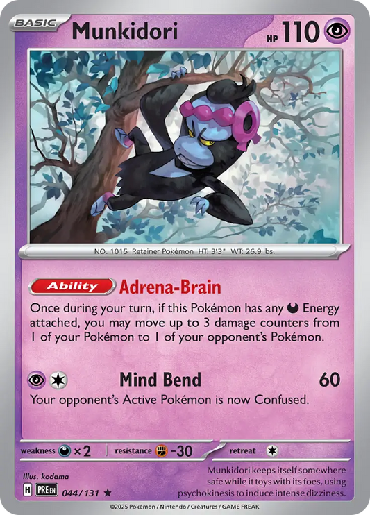 044/131 Munkidori Prismatic Evolutions Pokémon Card
