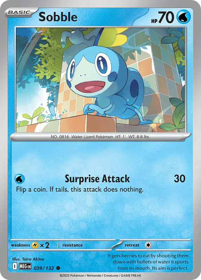 039/132 Sobble Mega Evolution Pokémon Card