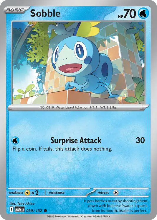039/132 Sobble Mega Evolution Pokémon Card