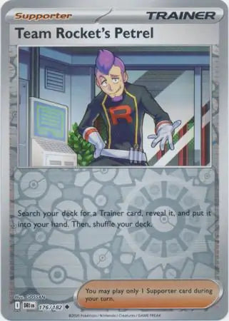 176/182 Team Rocket's Petrel Reverse Holo Destined Rivals Pokémon Card