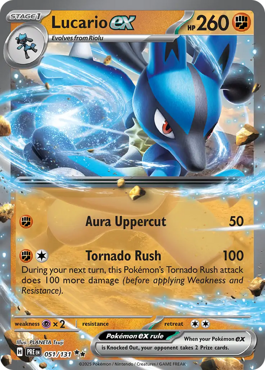 051/131 Lucario ex Prismatic Evolutions Pokémon Card