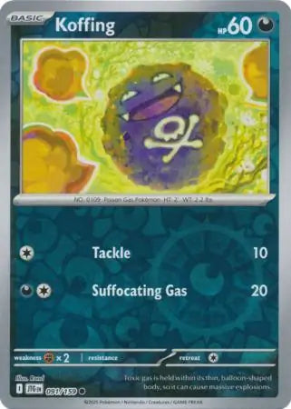 091/159 Koffing Reverse Holo Journey Together Pokémon Card
