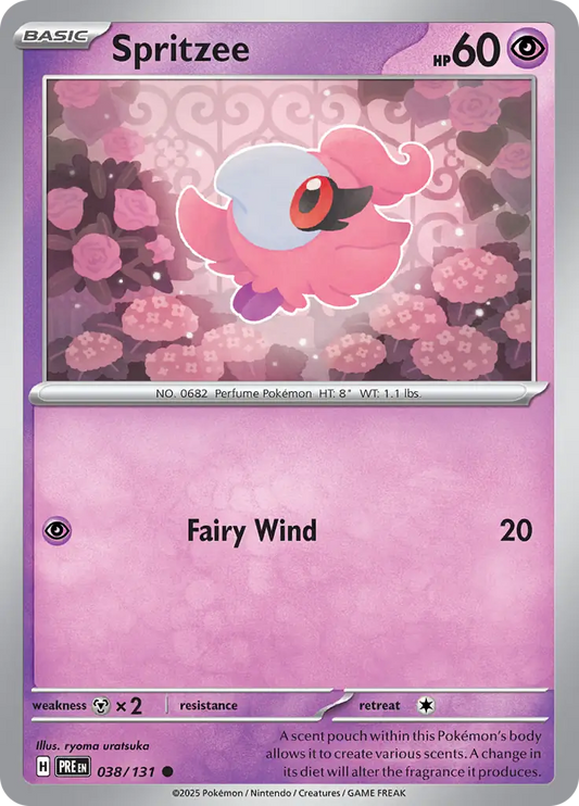038/131 Spritzee Prismatic Evolutions Pokémon Card