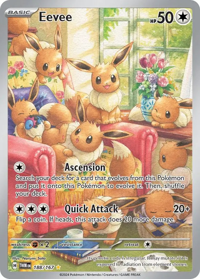 188/167 Eevee Twilight Masquerade Pokémon Card