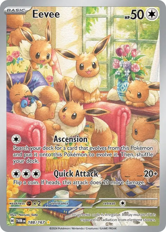 188/167 Eevee Twilight Masquerade Pokémon Card