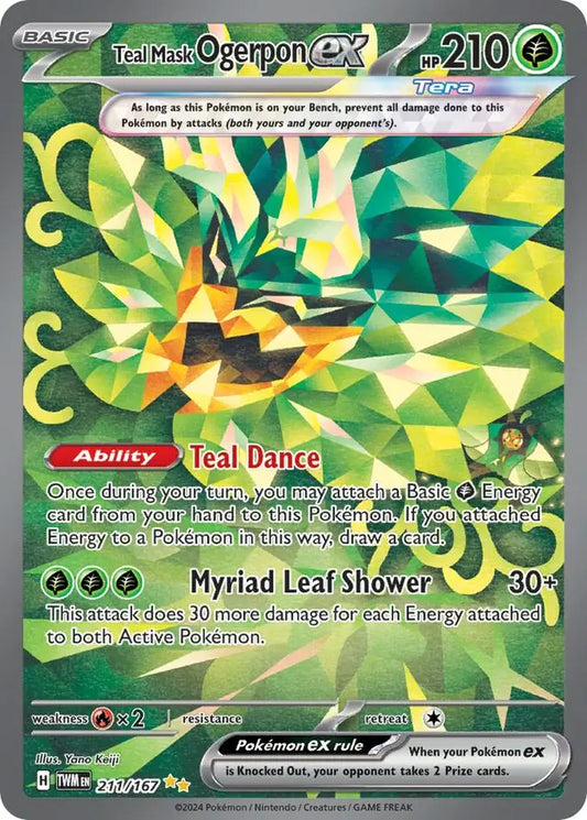211/167 Teal Mask Ogerpon ex Twilight Masquerade Pokémon Card
