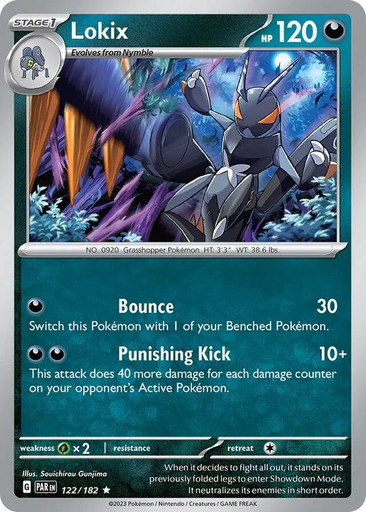 122/182 Lokix Paradox Rift Pokémon Card