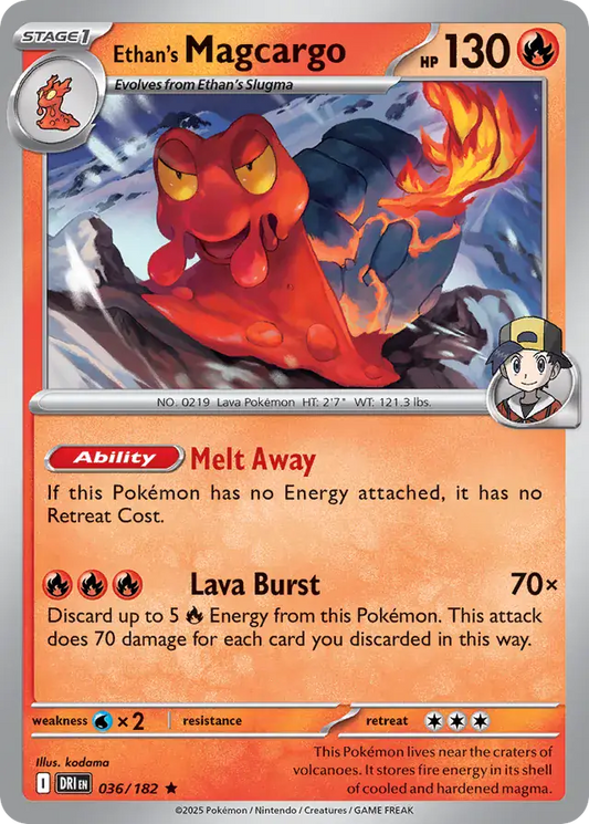 036/182 Ethan's Magcargo Destined Rivals Pokémon Card