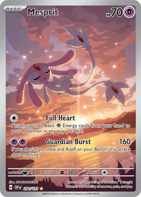 204/191 Mesprit Surging Sparks Pokémon Card