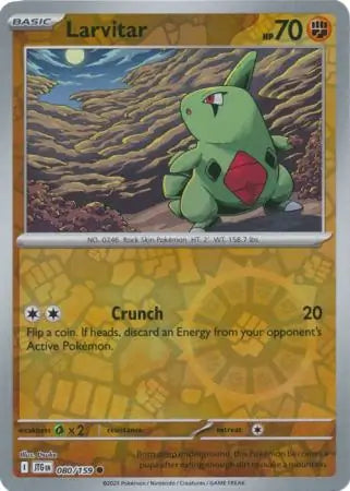 080/159 Larvitar Reverse Holo Journey Together Pokémon Card