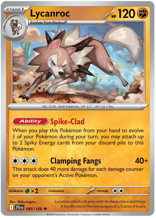 085/159 Lycanroc Journey Together Pokémon Card