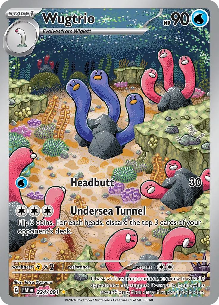 224/091 Wugtrio Paldean Fates Pokémon Card