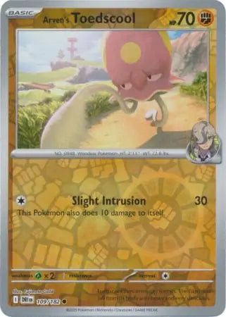109/182 Arven's Toedscool Reverse Holo Destined Rivals Pokémon Card