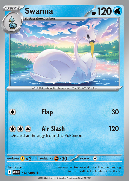 026/086 Swanna White Flare Pokémon Card