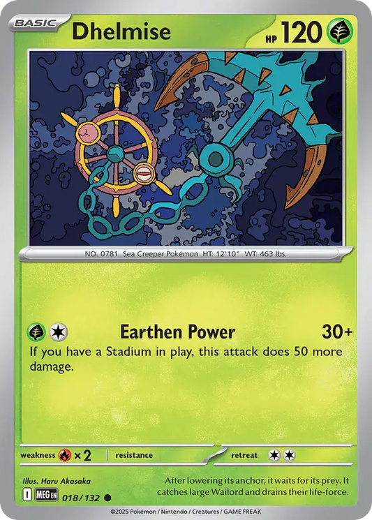 018/132 Dhelmise Mega Evolution Pokémon Card