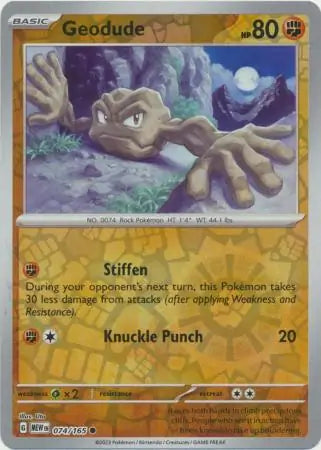 074/165 Geodude Reverse Holo 151 Pokémon Card
