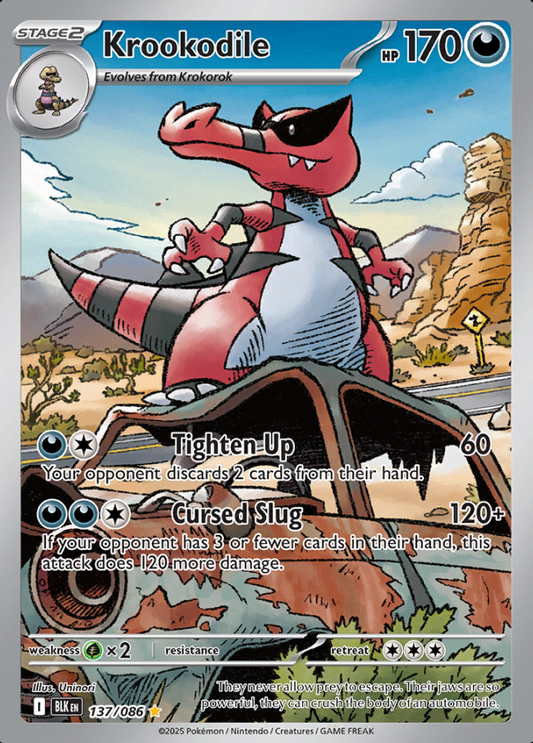 137/086 Krookodile Illustration Rare Black Bolt Pokémon Card