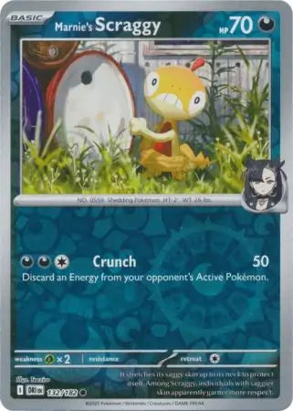 132/182 Marnie's Scraggy Reverse Holo Destined Rivals Pokémon Card