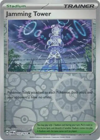 153/167 Jamming Tower Reverse Holo Twilight Masquerade Pokémon Card
